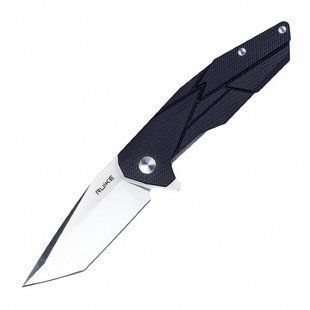 Ніж складаний Ruike Tanto, Sandvik 14C28N сатін, Black G-10/SS, кліпса (P138-B) RKE P138-B фото