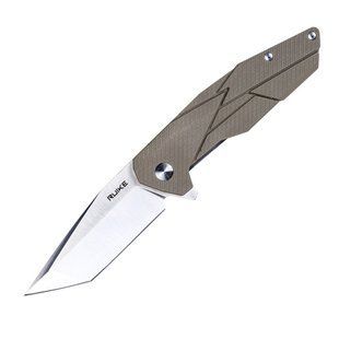 Ніж складаний Ruike Tanto, Sandvik 14C28N сатін, Sand G-10/SS, кліпса (P138-W) RKE P138-W фото