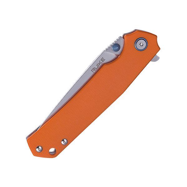 Ніж складаний Sandvik 14C28N Black Stonewash, помаранчова G10/сталь 3Cr14N, кліпса (RKE P801-J) RKE P801-J фото