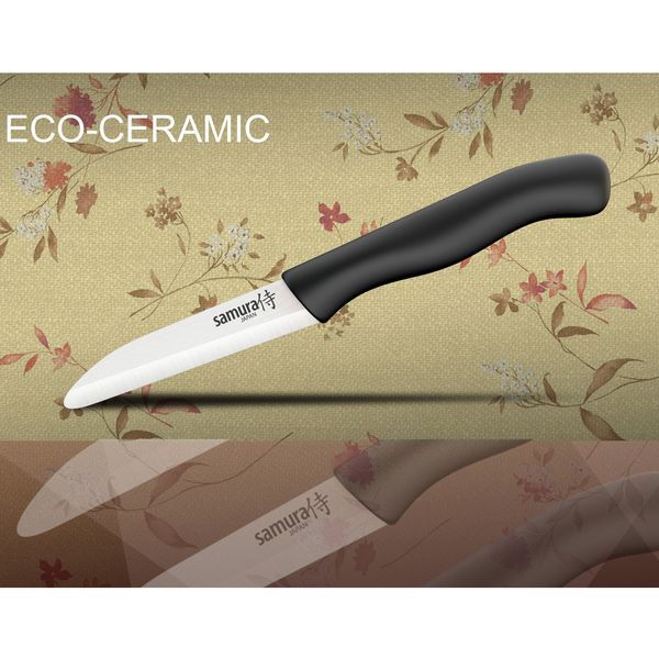 Ніж кухонний керамічній овочевий чорний, 75 мм, Samura "Eco-ceramic" (SC-0011BL) SC-0011BL фото