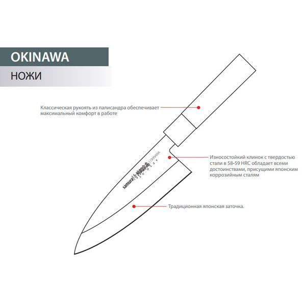 Ніж кухонний Деба, 170 мм, Samura "Okinawa" (SO-0129) SO-0129 фото