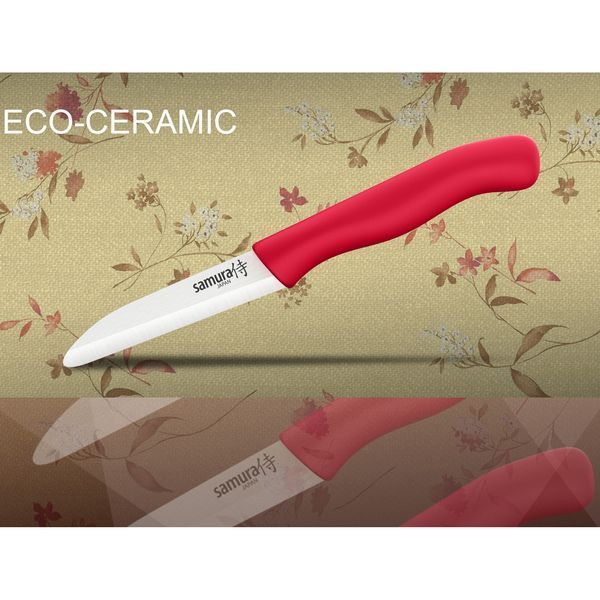 Ніж кухонний керамічній овочевий червоний, 75 мм, Samura "Eco-ceramic" (SC-0011RED) SC-0011RED фото