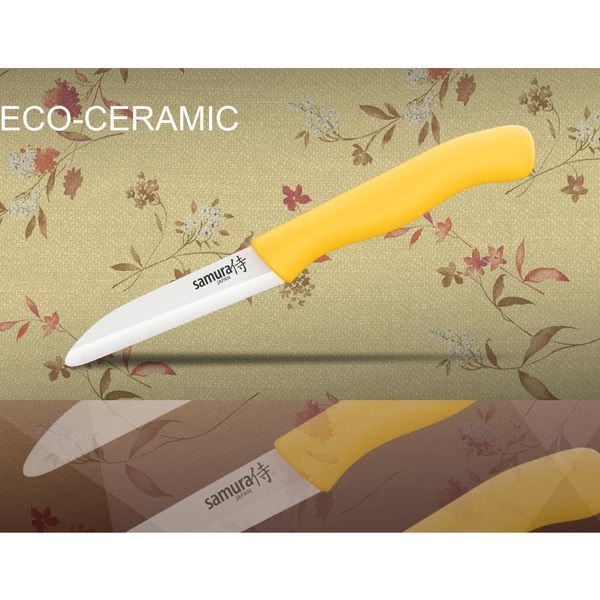 Ніж кухонний керамічній овочевий жовтий, 75 мм, Samura "Eco-ceramic" (SC-0011YL) SC-0011YL фото
