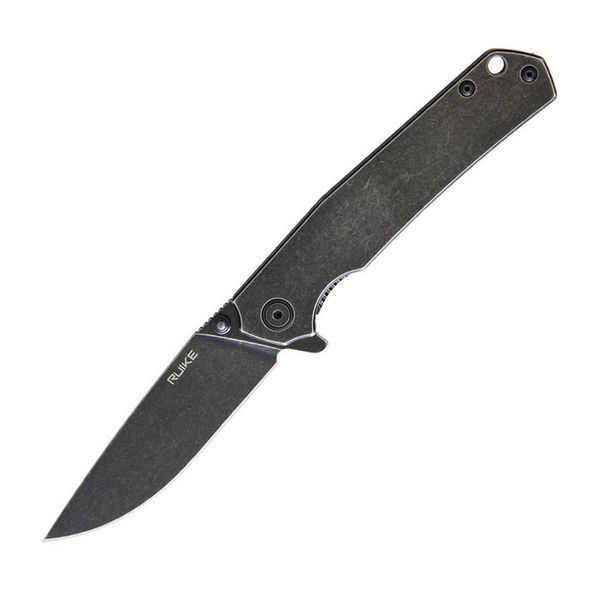 Ніж складаний Sandvik 14C28N Black Stonewash, сталь 3Cr14N, кліпса (P801-SB) RKE P801-SB фото