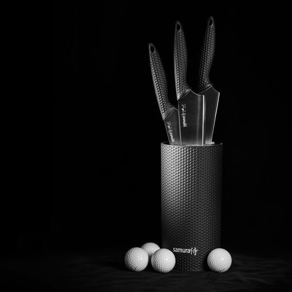 Набір з 3-х кухонних ножів і подставки в подарунковій коробці, Samura "Golf" (SG-04) SG-04 фото