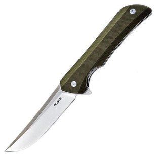 Ніж складаний Ruike Hussar Sandvik 14C28N, green G-10/SS, кліпса (RKE P121-G) RKE P121-G фото