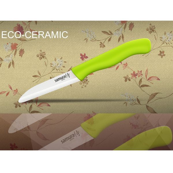 Ніж кухонний керамічній овочевий зелений, 75 мм, Samura "Eco-ceramic" (SC-0011GRN) SC-0011GRN фото