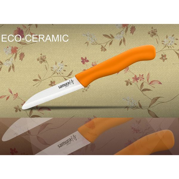 Ніж кухонний керамічній овочевий помаранчевий, 75 мм, Samura "Eco-ceramic" (SC-0011ORG) SC-0011ORG фото