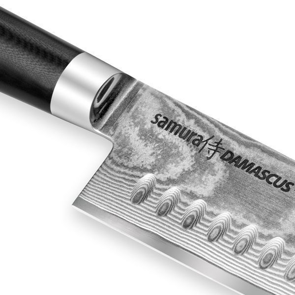 Ніж кухонний Сантоку з жолобчастою лінією леза, 180 мм, Samura "Damascus" (SD-0094) SD-0094 фото